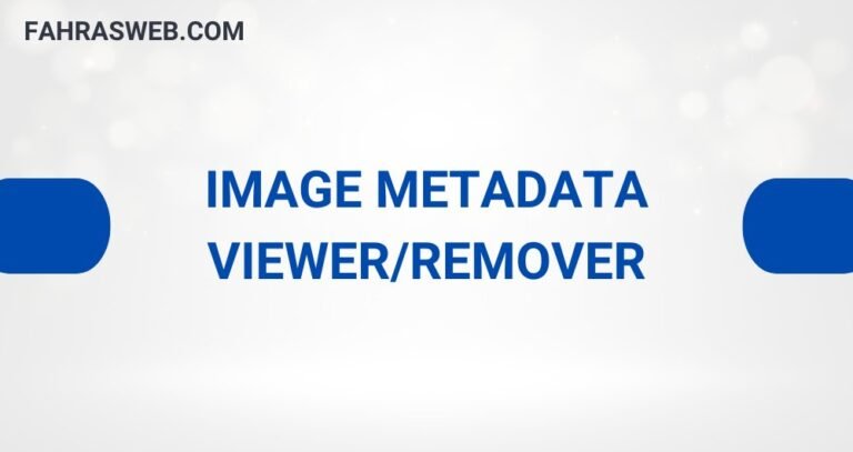Image Metadata Viewer/Remover